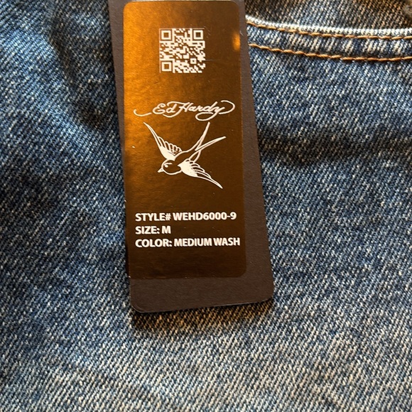 Ed Hardy Panther Dagger Denim Mini Skirt Size M NWT - Picture 4 of 11